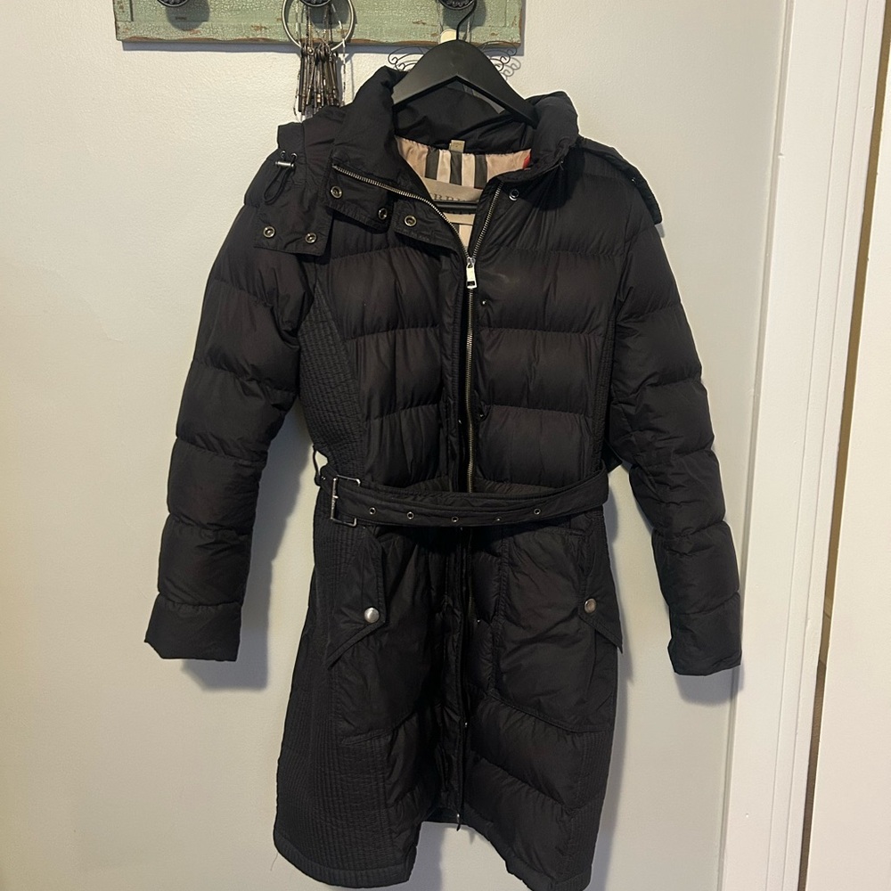 Burberry Brit Black Puffer Coat with Belt